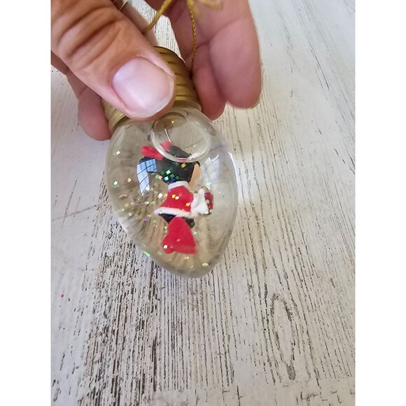 Minnie mouse bulb ornament snow globe glitter present Xmas tree - Picture 4 of 7